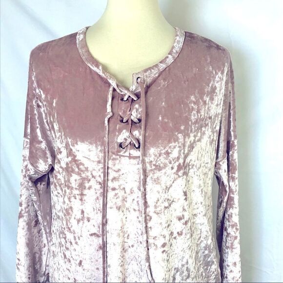 ELLA MARA ANTHROPOLOGIE CRUSHED VELVET LACE UP - Picture 3 of 9